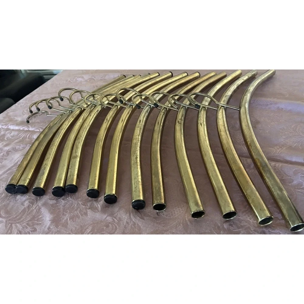 Vintage Metal Hangers Brass Regency‎ MCM Heavy Duty Lot Of 13 *flaws